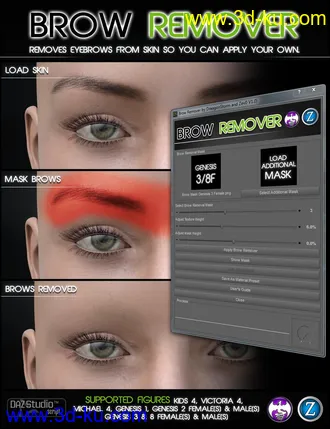 3D打印模型Brow Remover for Daz Studio (G8 Update)的图片