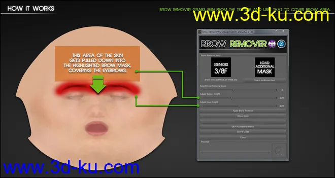 Brow Remover for Daz Studio (G8 Update)模型的图片2