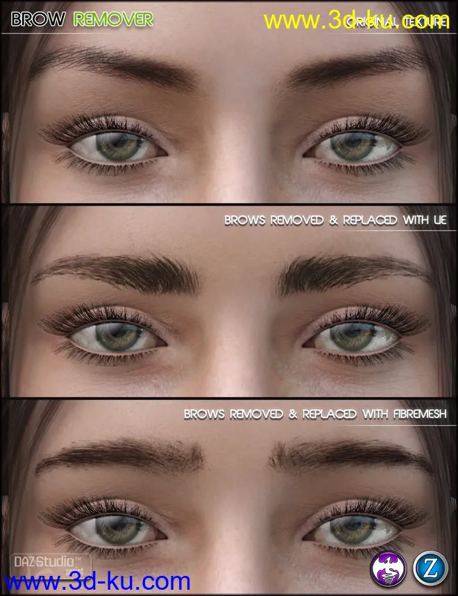 Brow Remover for Daz Studio (G8 Update)模型的图片5