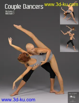 3D打印模型Couple Dancers Poses for Victoria 7 and Michael 7的图片