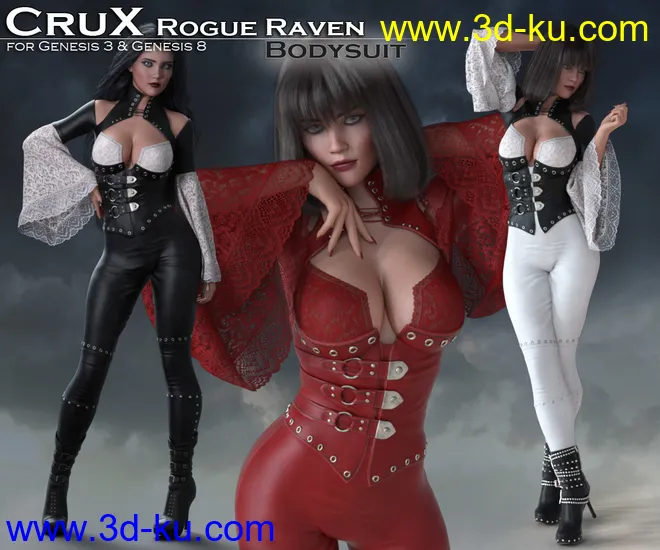 CruX Rogue Raven Bodysuit with dForce模型的图片1