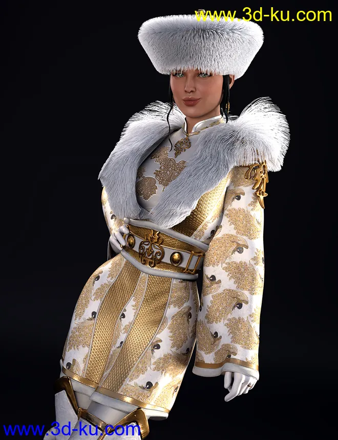 dForce Sujin Imperial Fantasy Outfit for Genesis 8 Females模型的图片1