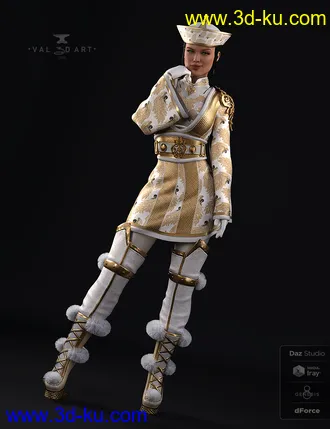 3D打印模型dForce Sujin Imperial Fantasy Outfit for Genesis 8 Females的图片