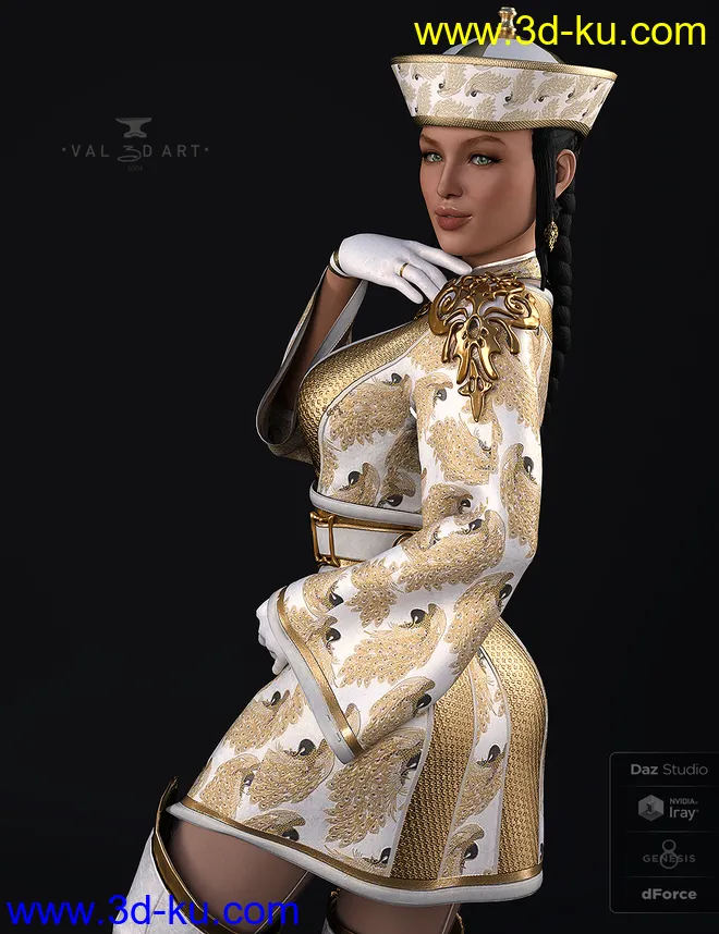 dForce Sujin Imperial Fantasy Outfit for Genesis 8 Females模型的图片11