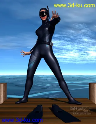 3D打印模型Freediver and Accessories for Genesis 2 Female(s)的图片