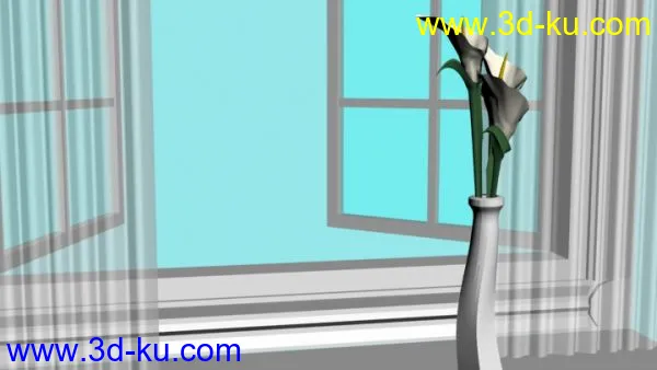 一个窗帘飘动的动画模型的图片1
