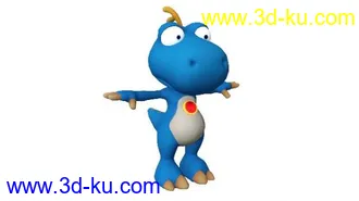 3D打印模型蓝恐龙_商业级绑定，全表情，带贴图(mb格式)的图片