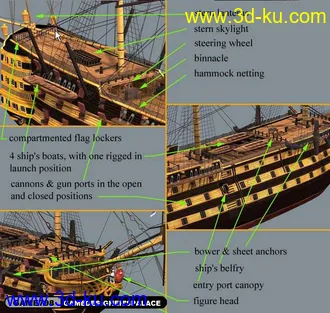 3D打印模型VICTORY胜利号 精品船模的图片