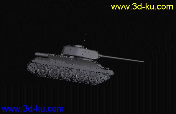 前苏联二战T34－85超精细坦克模型，3DS格式的图片1