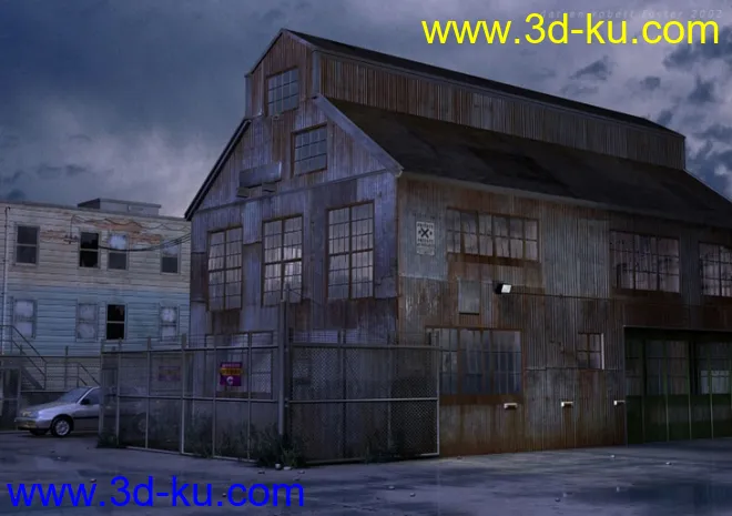 破旧的生锈铁皮房子 （MAX 8 ）模型的图片2
