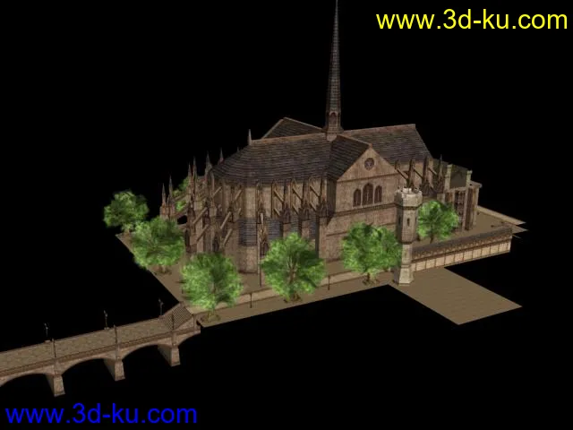 天堂2奇岩城中心教堂模型+材质的图片1