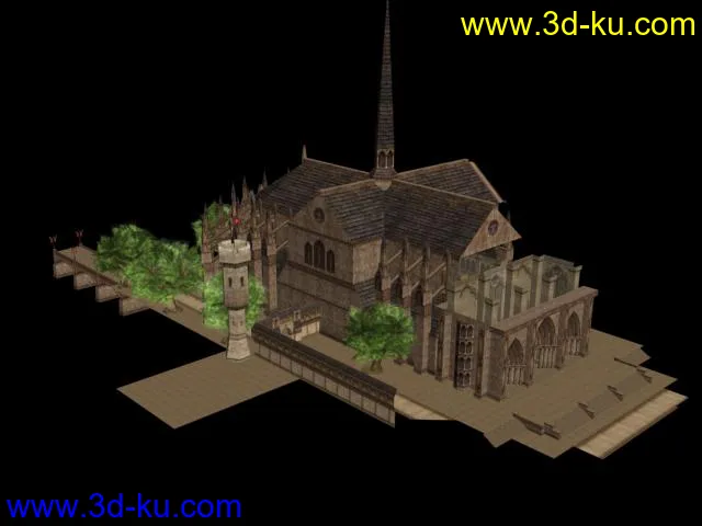 天堂2奇岩城中心教堂模型+材质的图片2