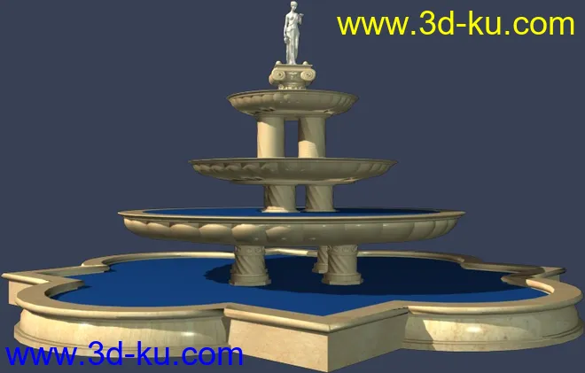 室外建筑模型----------水池喷泉的图片2