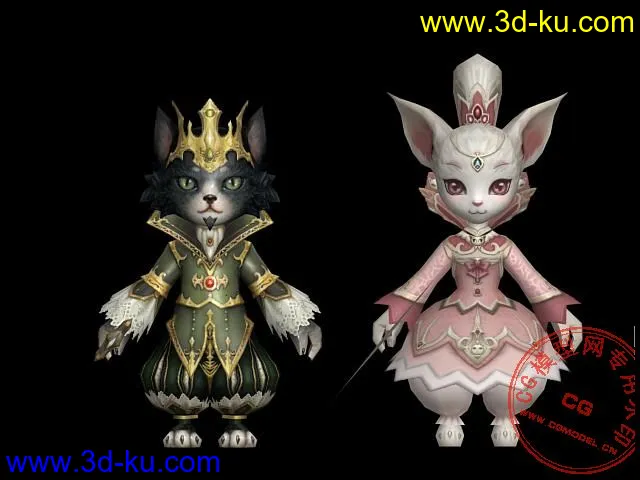 天堂2的國王貓跟皇后貓模型的图片1