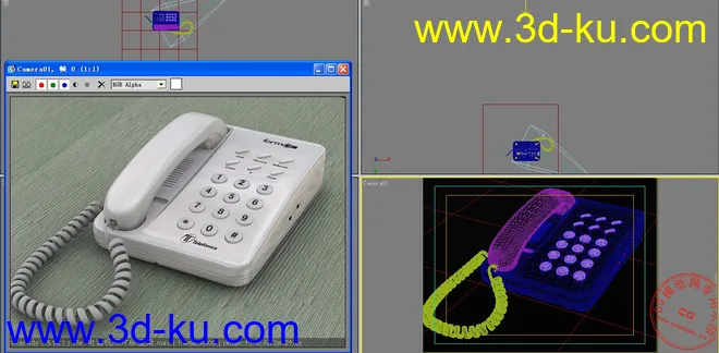 电话机照片级渲染(附带模型和贴图）的图片1