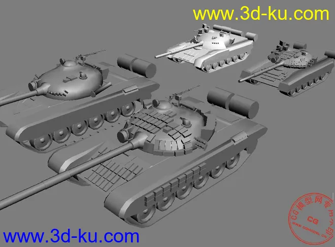 四辆俄军坦克模型的图片1
