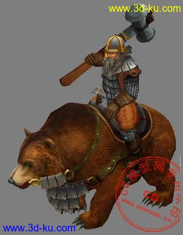 英雄无敌5里的骑熊矮人战士（首发）模型的图片1
