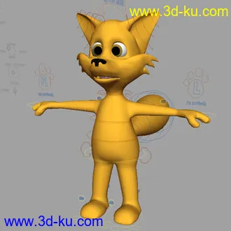 3D打印模型Cartoon Fox卡通 猫的图片