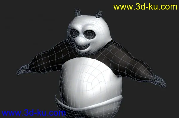 3dsmax版功夫熊猫，非塌陷原创版，下载最佳！模型的图片1