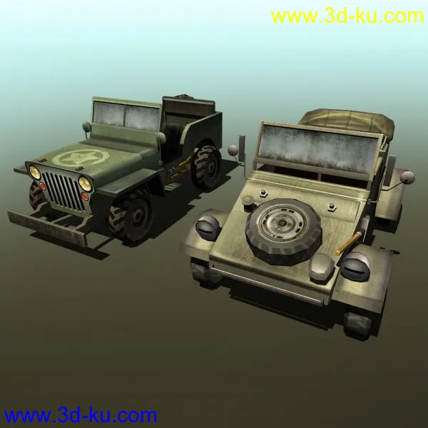二战德国82型桶车和美国威利斯吉普车（标准模型带贴图！）的图片1