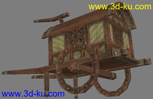 赤壁小木车，带UV贴图模型的图片1