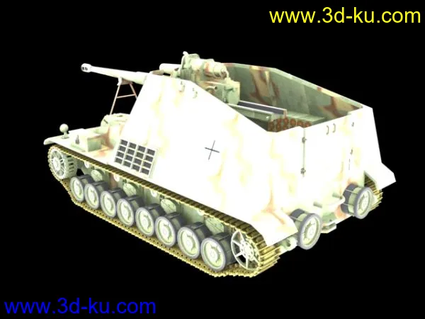 二战系列-max格式德国trzmie炮车模型的图片3