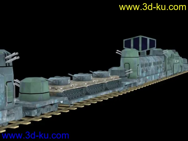 二战系列-max格式德国战斗列车g模型的图片1