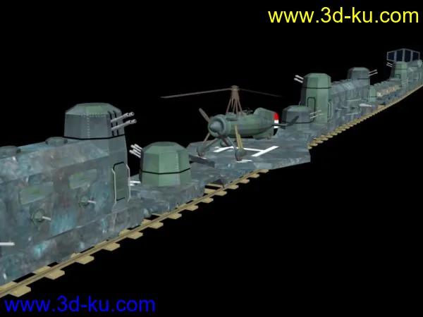 二战系列-max格式德国战斗列车g模型的图片2