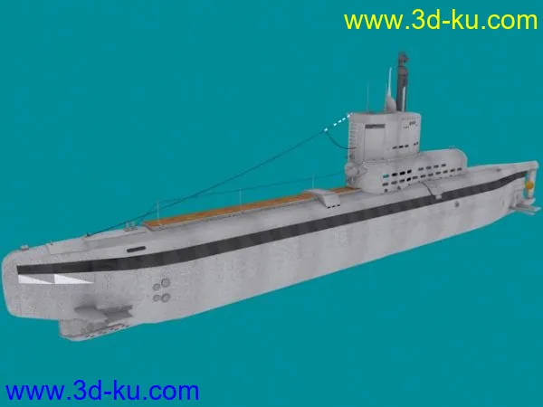二战系列 max格式德国潜艇U-Boat Type XXIII模型的图片3