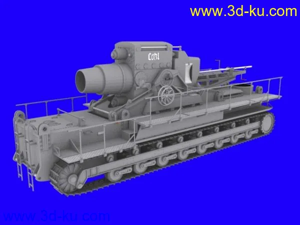二战德国大臼炮车 max格式模型的图片1