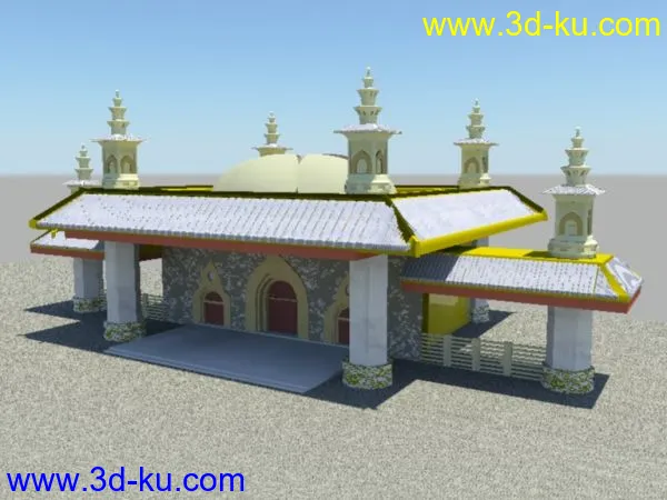 佛寺建筑物模型的图片1