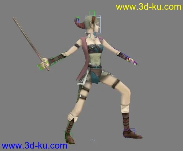 拿剑的女武士（已绑定）模型的图片1