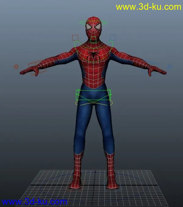 一个蜘蛛侠的模型贴图加绑定分享给大家的图片1