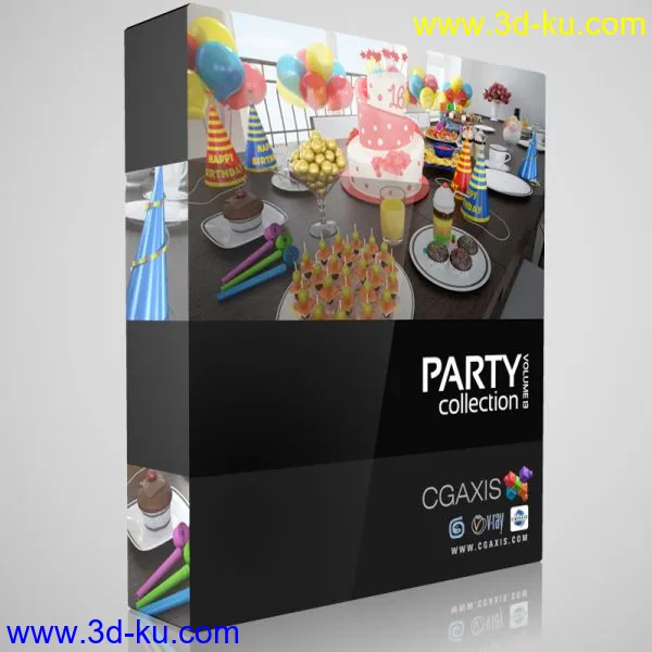 cgaxis Model Vol.13 party派对宴会系列模型合集X25(气球蛋糕零食 薯片 礼盒 冰淇淋)的图片4