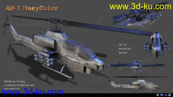 zcsdaczww作品：美国海军AH-1“HueyCbra”武装直升机模型的图片2