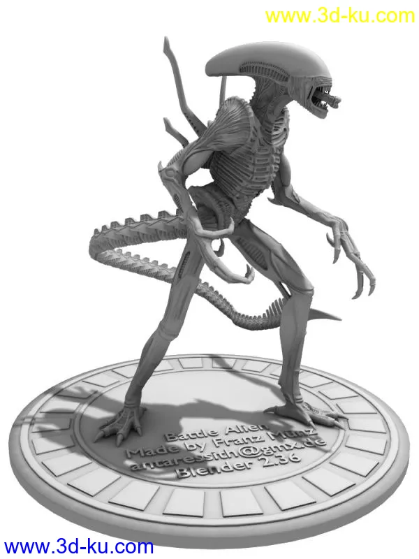Battle Alien怪物雕塑模型的图片3