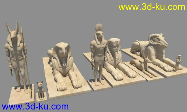 【超华丽壮观！！】埃及雕像大全集（含全部材质+高精贴图）模型的图片1
