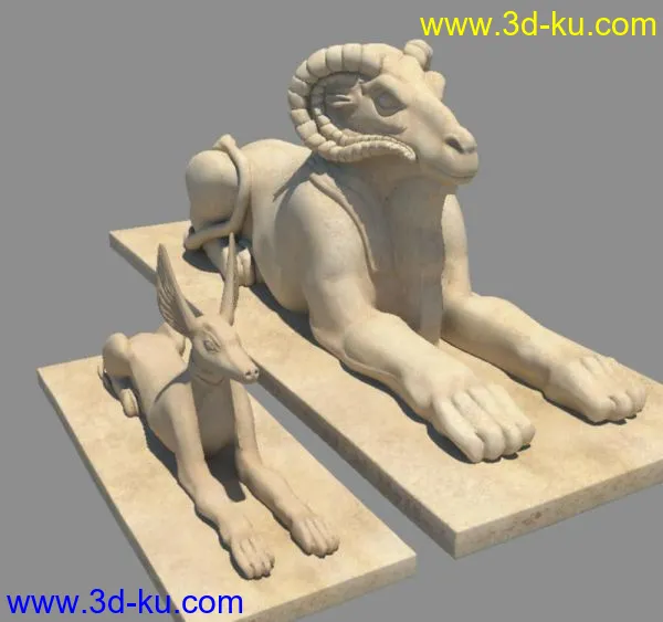 【超华丽壮观！！】埃及雕像大全集（含全部材质+高精贴图）模型的图片4
