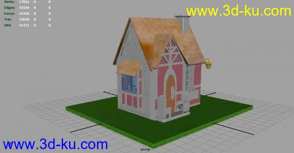 低模小木屋一间~~小别墅模型的图片2