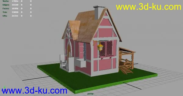 低模小木屋一间~~小别墅模型的图片3