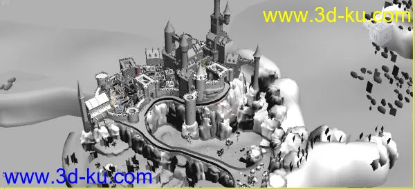 超复杂城堡全景(虚幻引擎的demo)模型的图片1