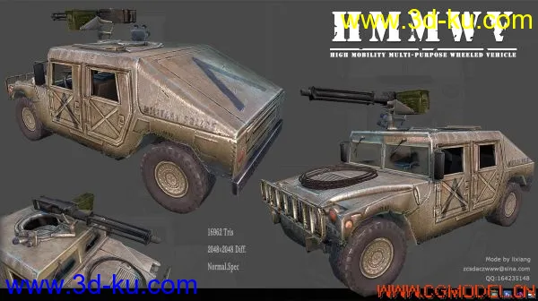 zcsdaczww新作品：一个被反复制作的题材—美国陆军HMMWV模型的图片1