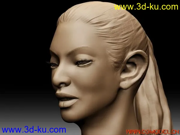 自己做的ZBrush女人脑袋模型，分享大家的图片3