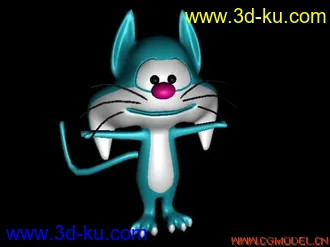 3D打印模型可爱的卡通猫猫的图片