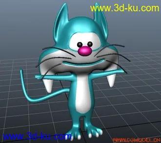 3D打印模型可爱的卡通猫猫的图片