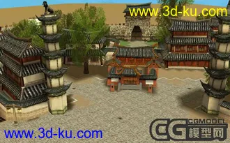 3D打印模型网络游戏“墨香”古代城市场景的图片