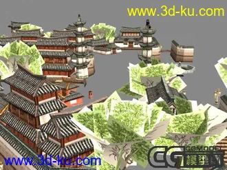 3D打印模型网络游戏“墨香”古代城市场景的图片