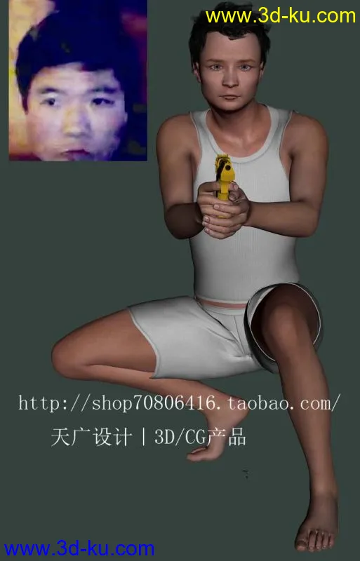把南京枪击案的劫匪做成三维人物模型的图片2