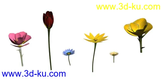 精选7种3DSMAX三维造型花，带贴图模型的图片2