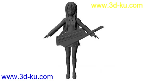 手风琴卡通女孩模型的图片1